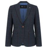 Madrid - Blazer sartoriale in tweed blu navy da donna