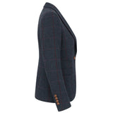Madrid - Blazer sartoriale in tweed blu navy da donna