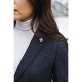 Madrid - Blazer sartoriale in tweed blu navy da donna