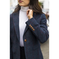 Madrid - Blazer sartoriale in tweed blu navy da donna