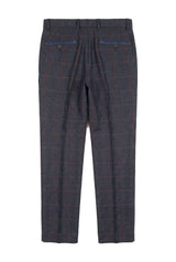 Madrid - Pantaloni in tweed blu da uomo