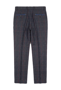Madrid - Pantaloni in tweed blu da uomo