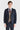 Abito blu navy Madrid con gilet in tweed marrone Harris a contrasto