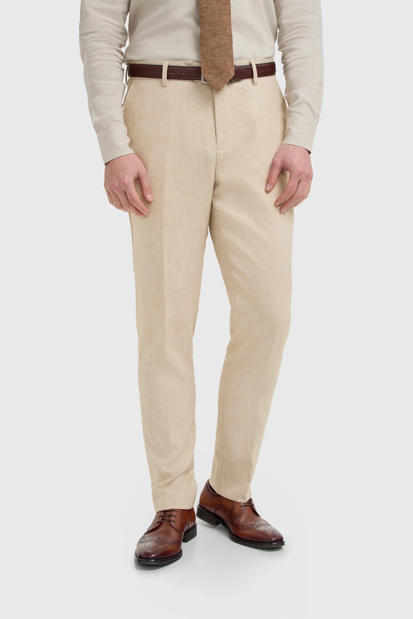 Malibu - Pantaloni da uomo beige testurizzati