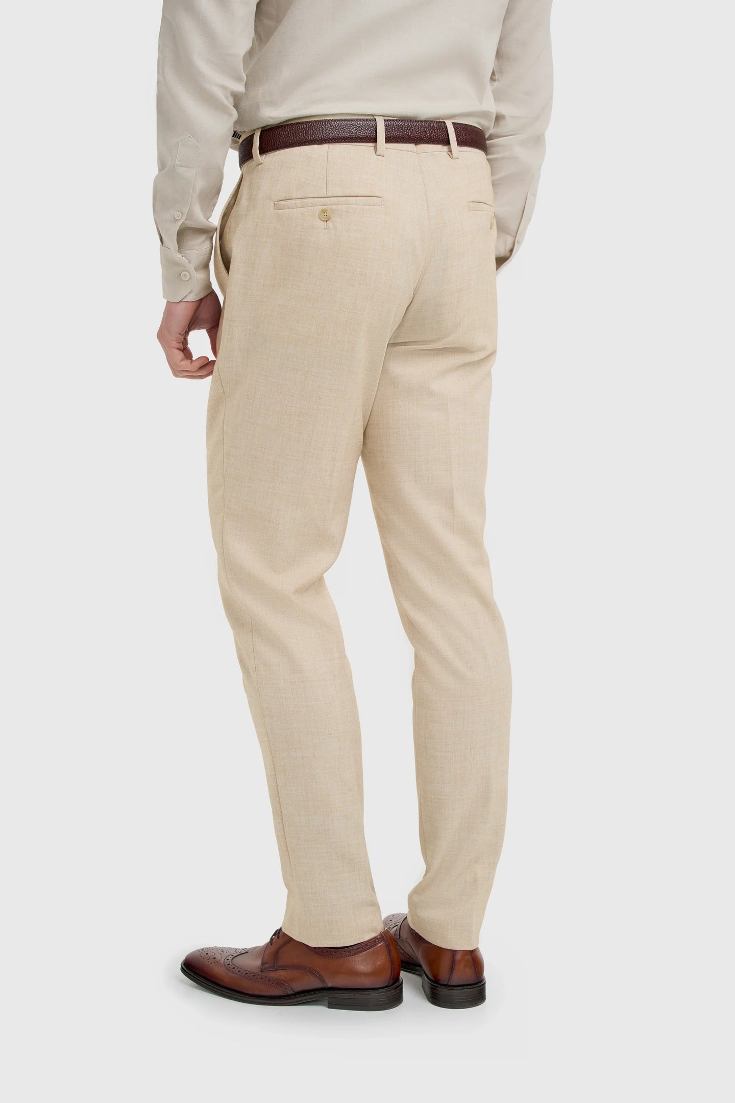 Malibu - Pantaloni da uomo beige testurizzati