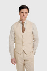 Malibu - Gilet da uomo beige testurizzato
