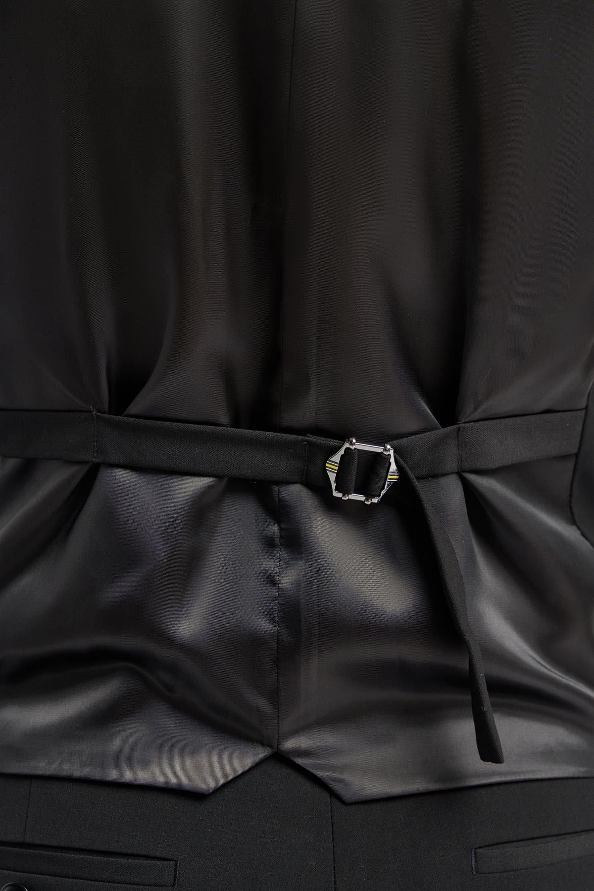 Malibu - Gilet nero su misura da uomo