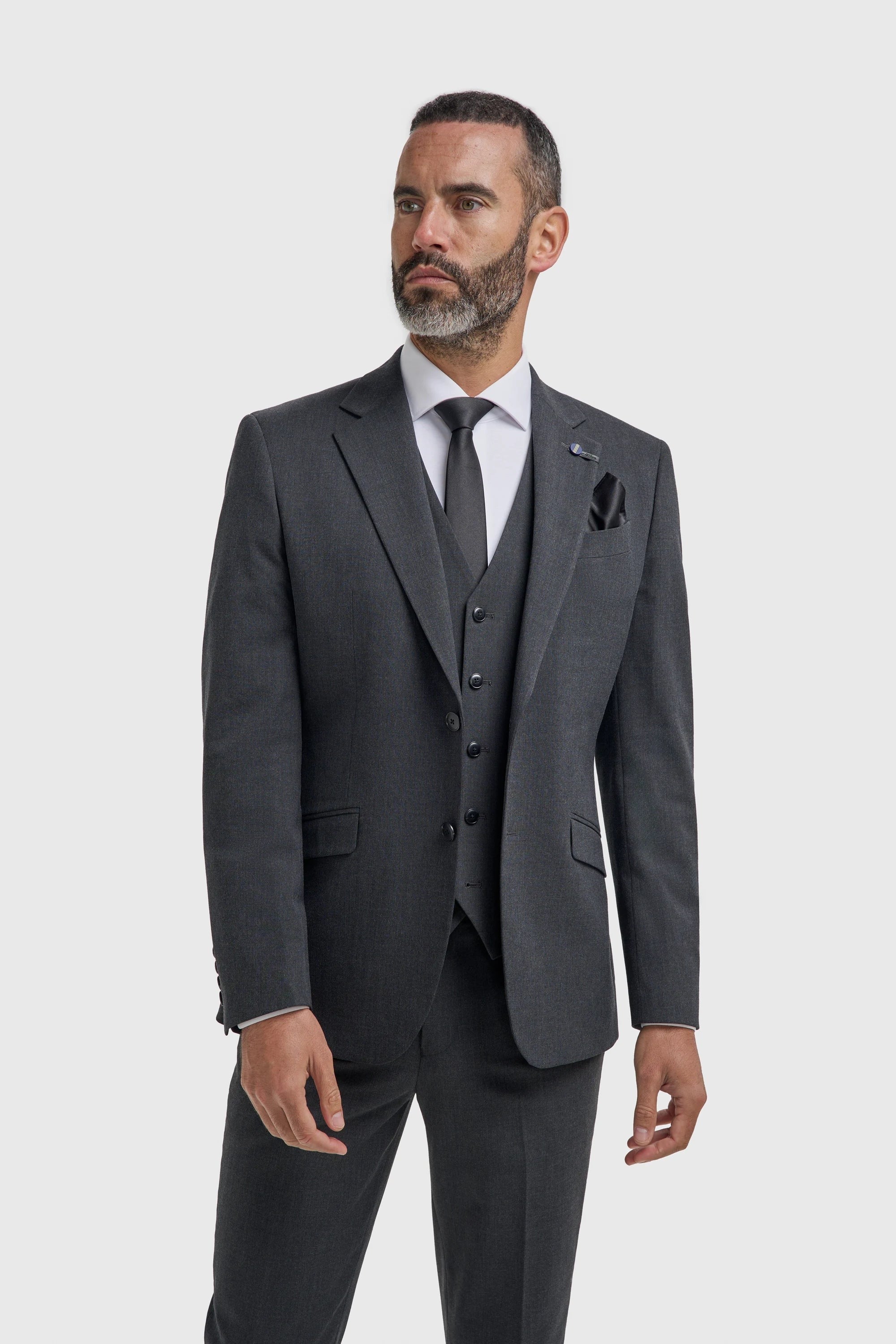 Malibu - Blazer da uomo color antracite con texture