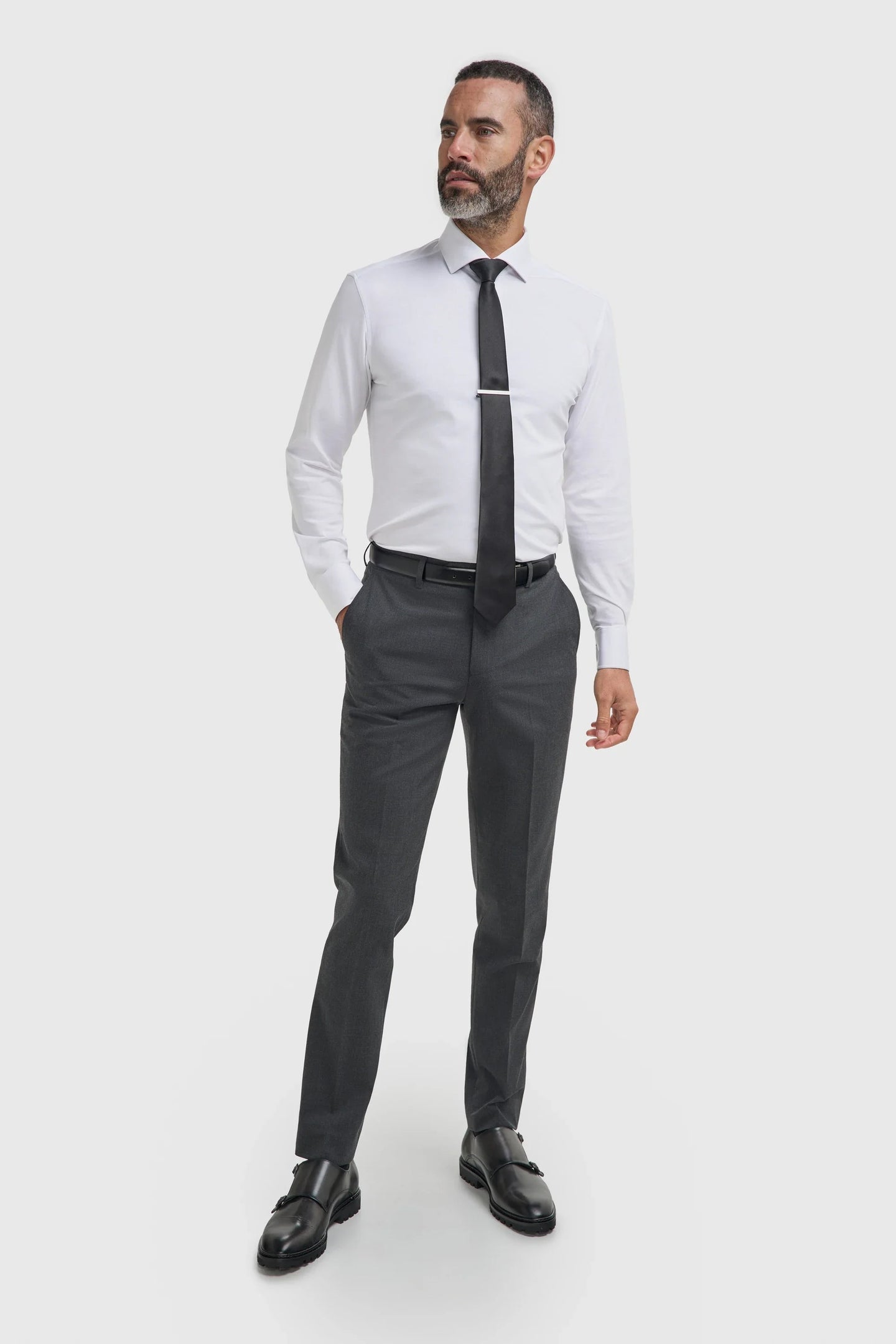 Malibu - Pantaloni da uomo color antracite con texture