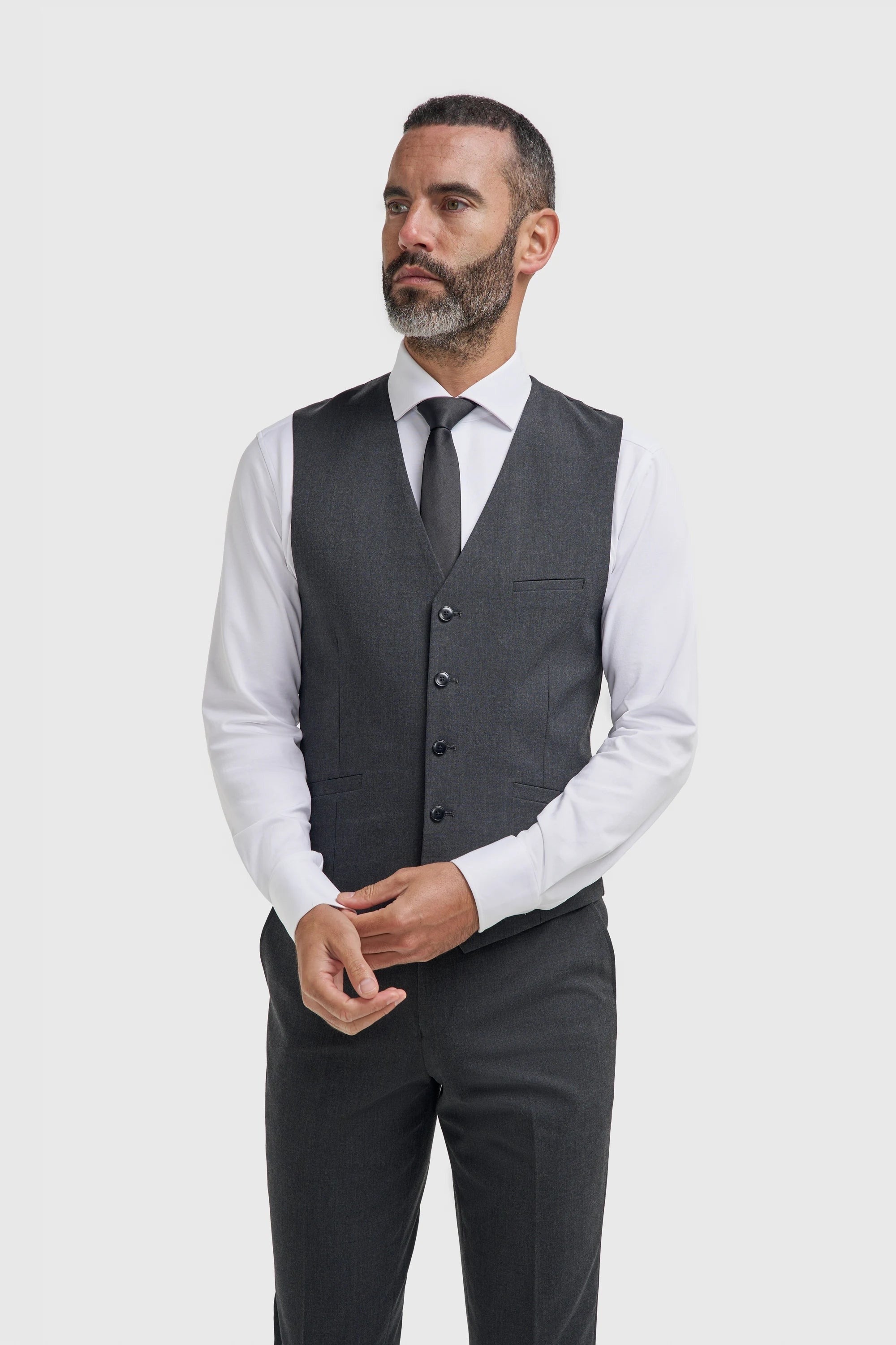 Malibu - Gilet da uomo color antracite con texture