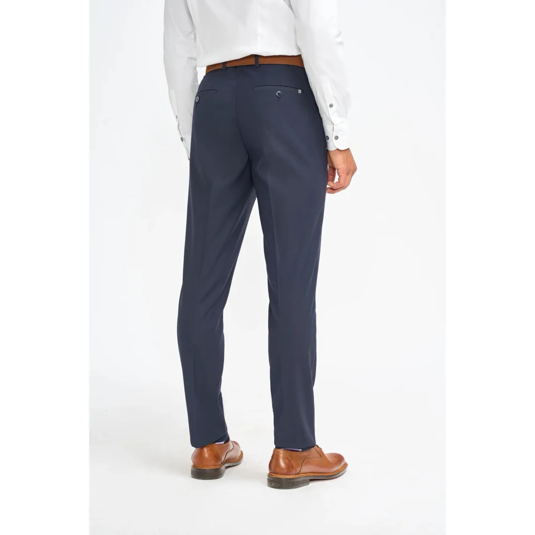 Malibu - Pantaloni formali blu navy da uomo
