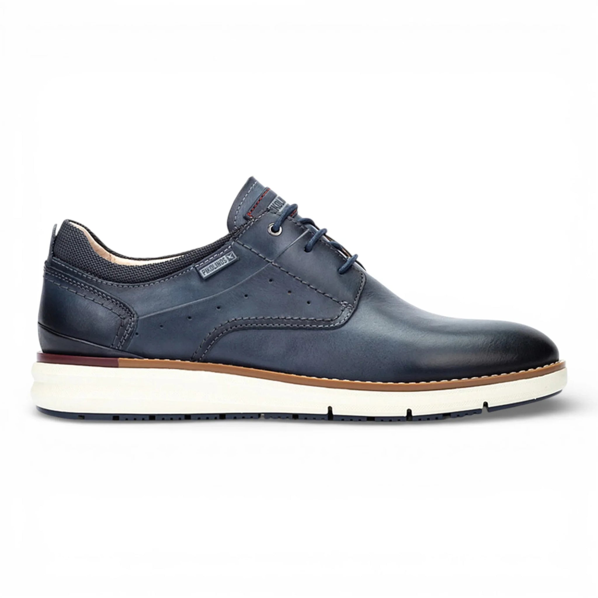Manacor - Sneakers da uomo in pelle blu con lacci