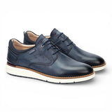 Manacor - Sneakers da uomo in pelle blu con lacci