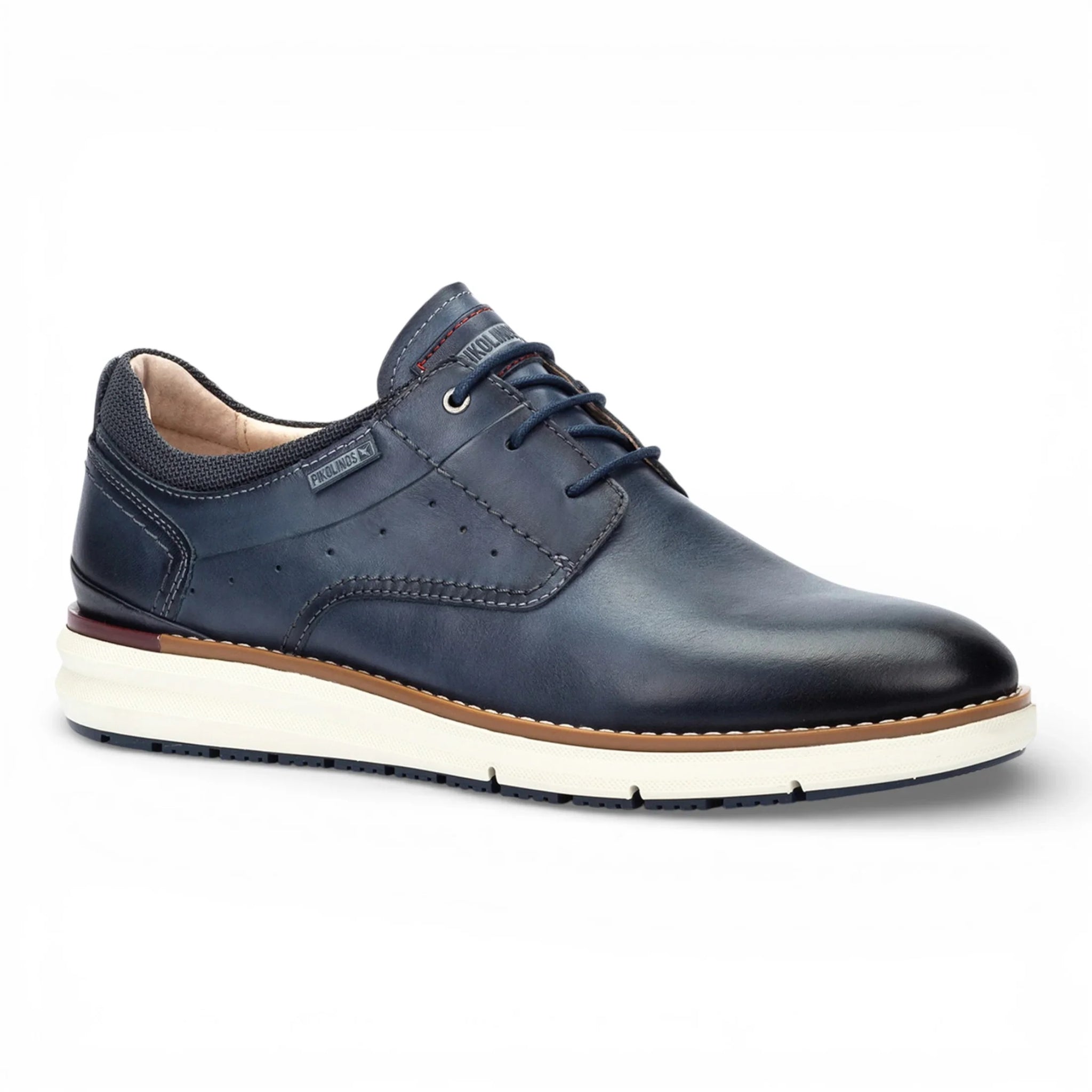 Manacor - Sneakers da uomo in pelle blu con lacci