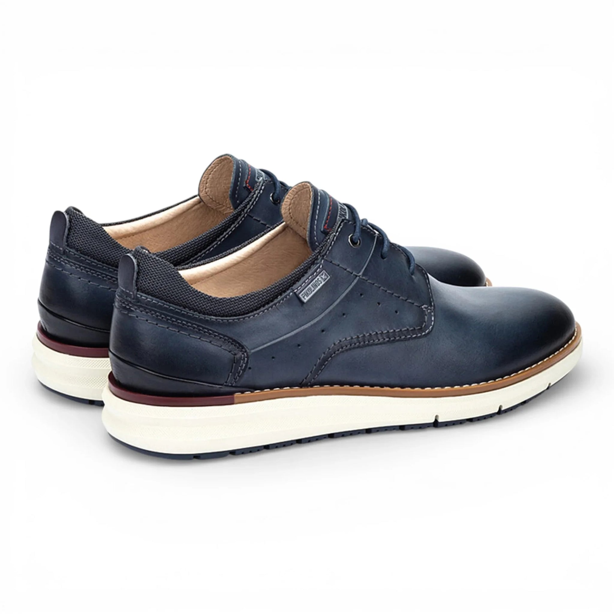 Manacor - Sneakers da uomo in pelle blu con lacci