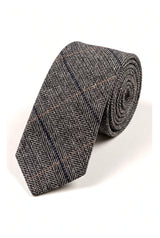 Cravatte Marc Darcy da uomo in tweed a spina di pesce con texture, stile classico vintage retrò DX7