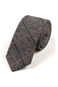 Cravatte Marc Darcy da uomo in tweed a spina di pesce con texture, stile classico vintage retrò DX7