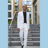 Mario - Men's 2 Piece Summer Suit Cream Office Wedding Classic Italian