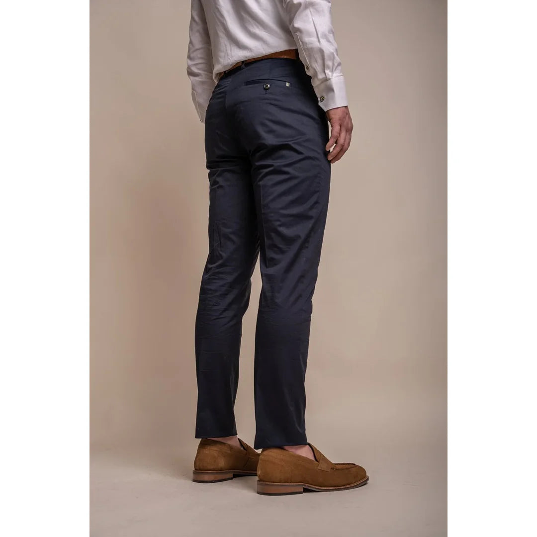 Mario - Men's Classic Summer Navy Trousers