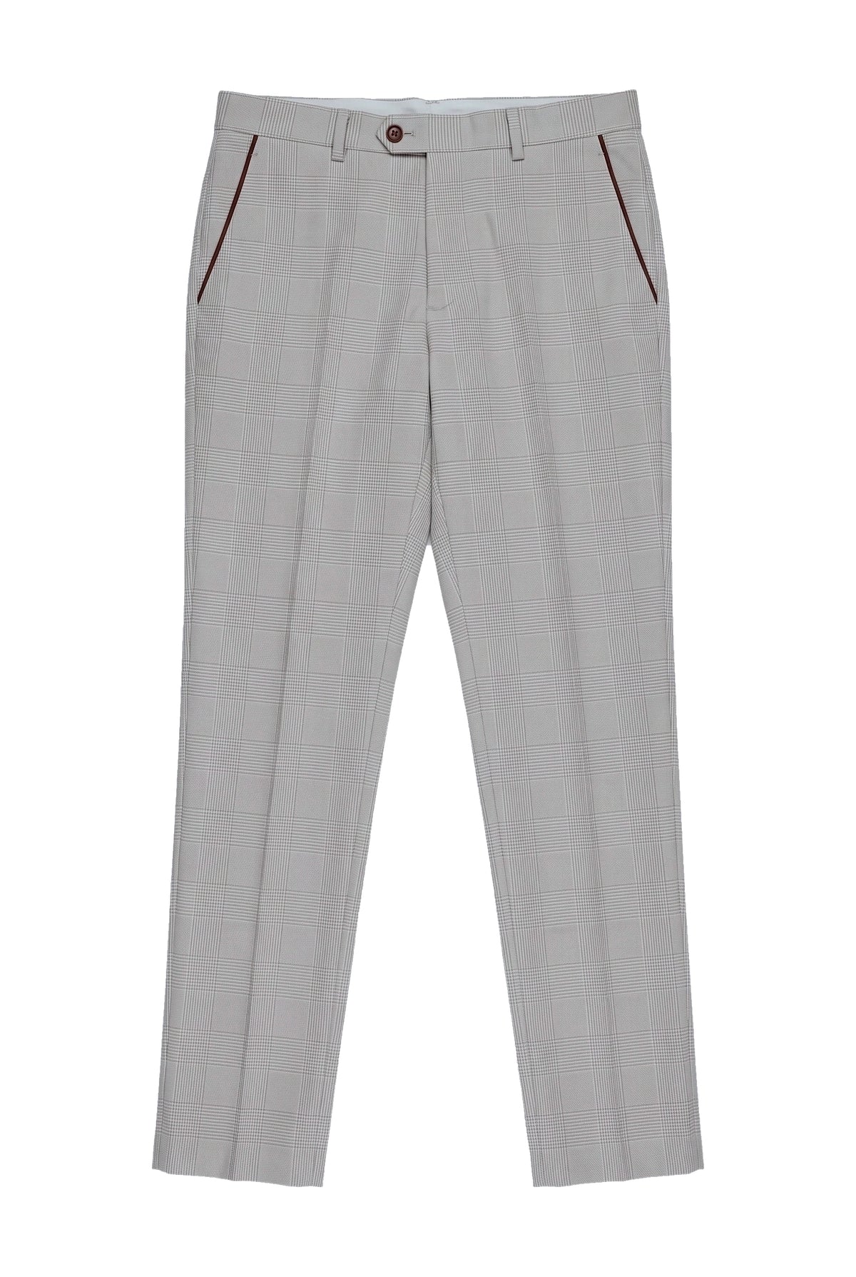 Mark - Pantaloni a quadri beige da uomo
