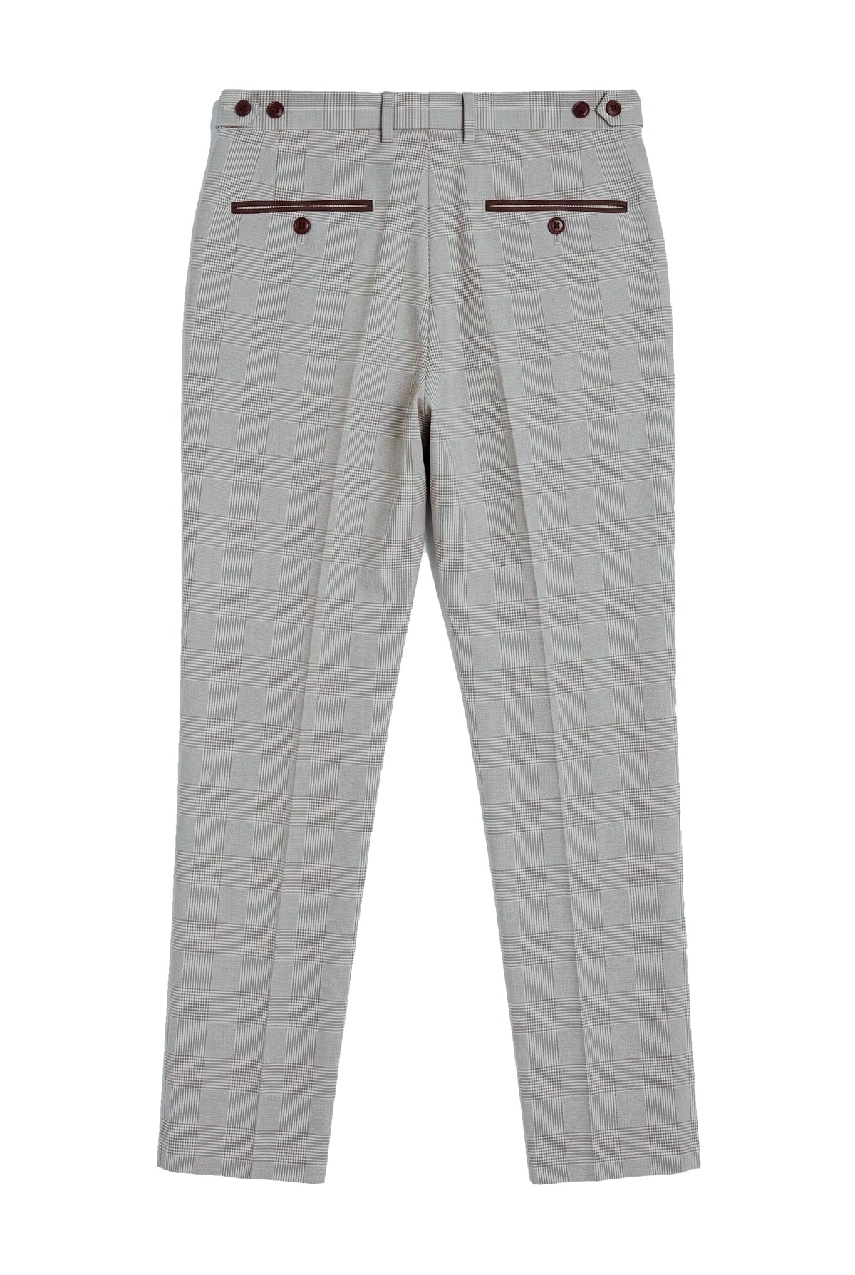 Mark - Pantaloni a quadri beige da uomo