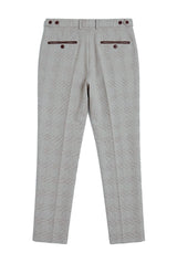 Mark - Pantaloni a quadri beige da uomo