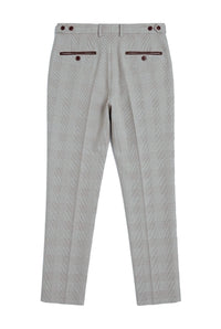 Mark - Pantaloni a quadri beige da uomo