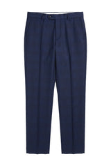 Mark - Pantaloni a quadri blu navy da uomo