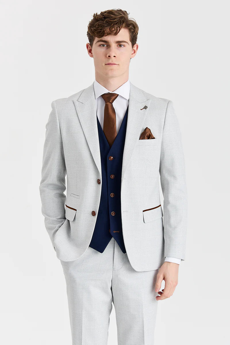 Abito Mark Stone con gilet blu navy Mayfair a contrasto