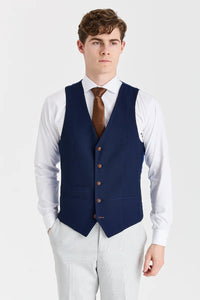 Abito Mark Stone con gilet blu navy Mayfair a contrasto