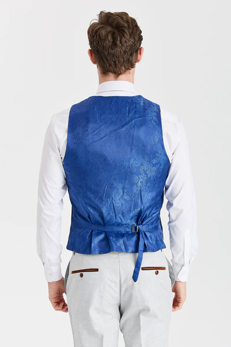 Abito Mark Stone con gilet blu navy Mayfair a contrasto