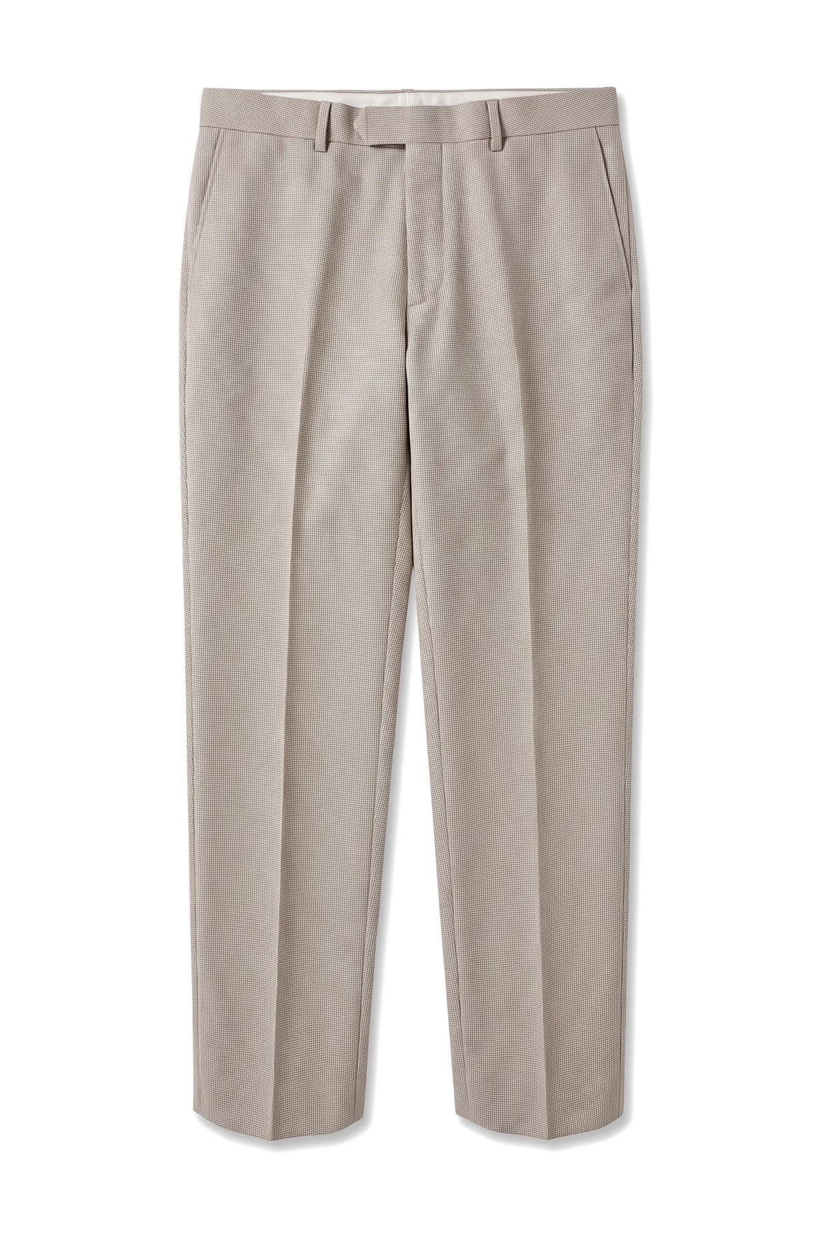 Mayfair - Pantaloni formali beige a occhio di pernice da uomo