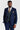 Abito testurizzato Mayfair blu navy con gilet in tweed Harris blu navy a contrasto