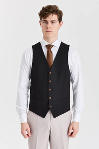 Abito Mayfair con texture effetto pietra e gilet nero a contrasto