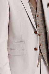 Completo Mayfair con texture effetto pietra e gilet in tweed Harris Brown.