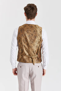 Completo Mayfair con texture effetto pietra e gilet in tweed Harris Brown.
