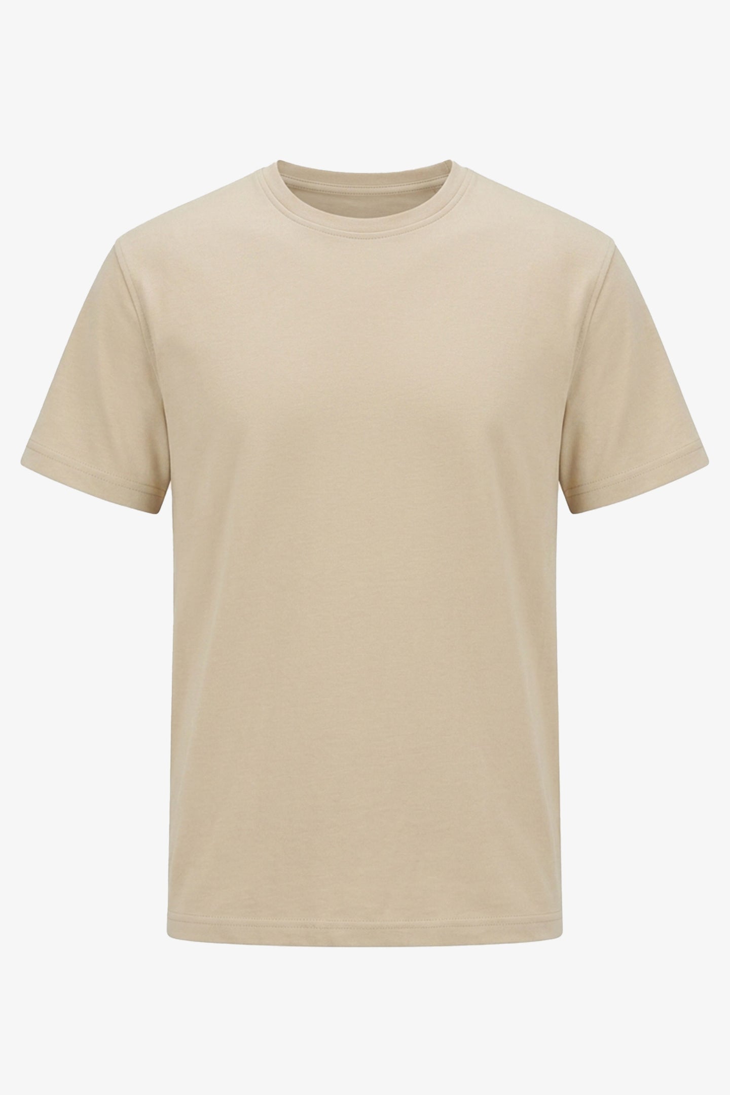 T-shirt da uomo classica beige in misto cotone