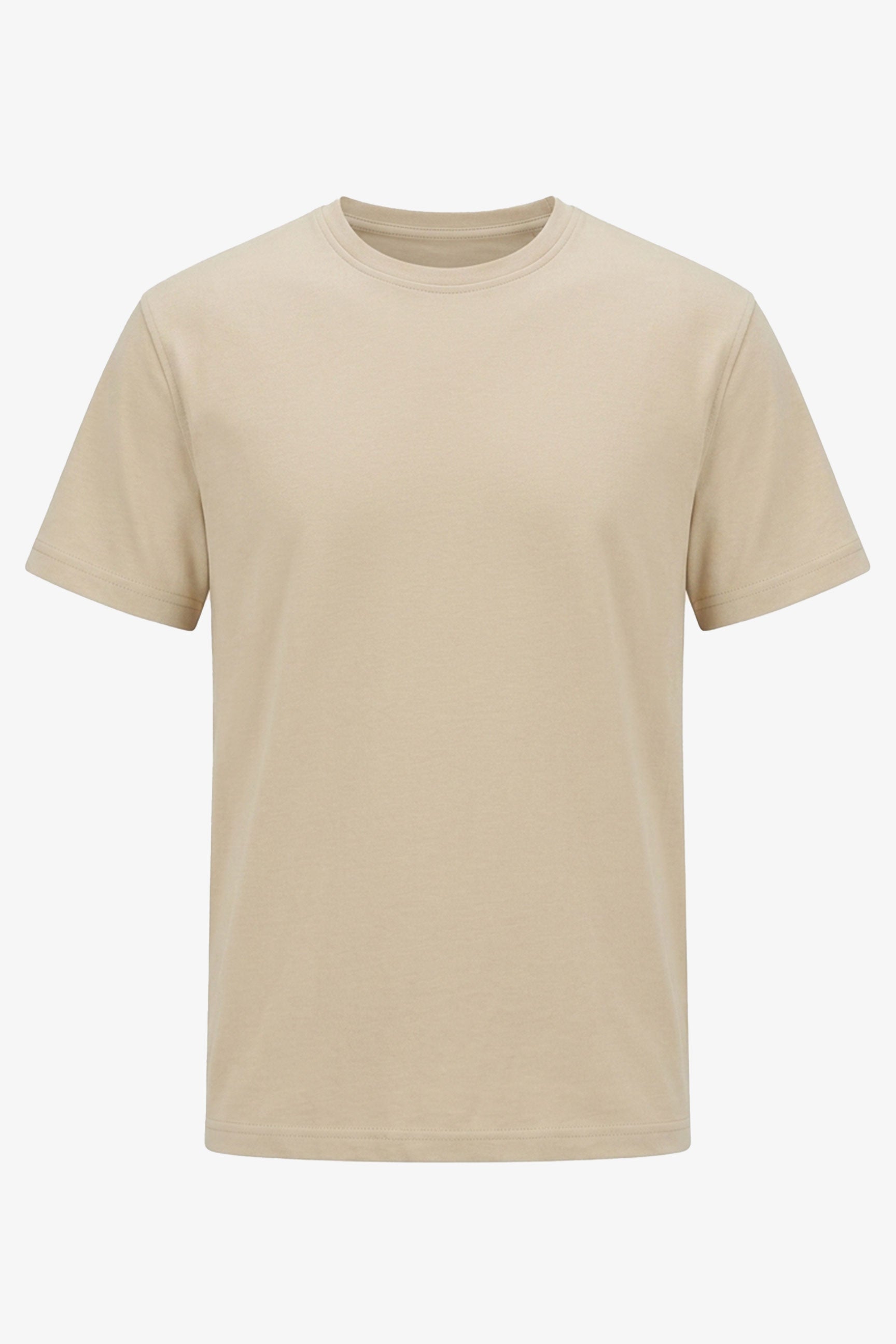 T-shirt da uomo classica beige in misto cotone