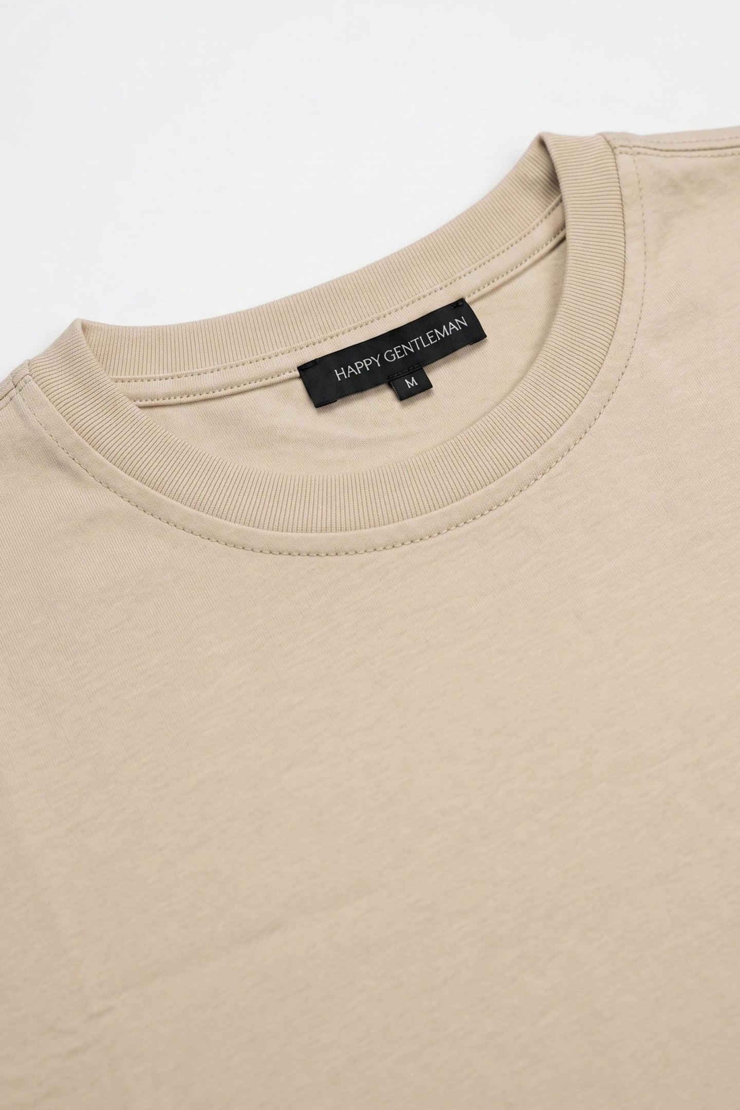 T-shirt da uomo classica beige in misto cotone