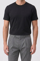 T-shirt classica da uomo nera in misto cotone