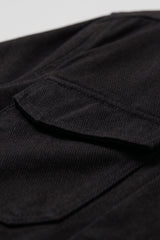 Giacca da uomo in twill di cotone nero - modello trucker