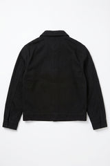 Giacca da uomo in twill di cotone nero - modello trucker