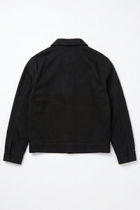 Giacca da uomo in twill di cotone nero - modello trucker