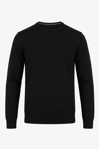 Maglione girocollo da uomo nero in maglia, pullover in acrilico