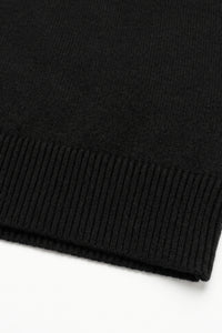 Maglione girocollo da uomo nero in maglia, pullover in acrilico