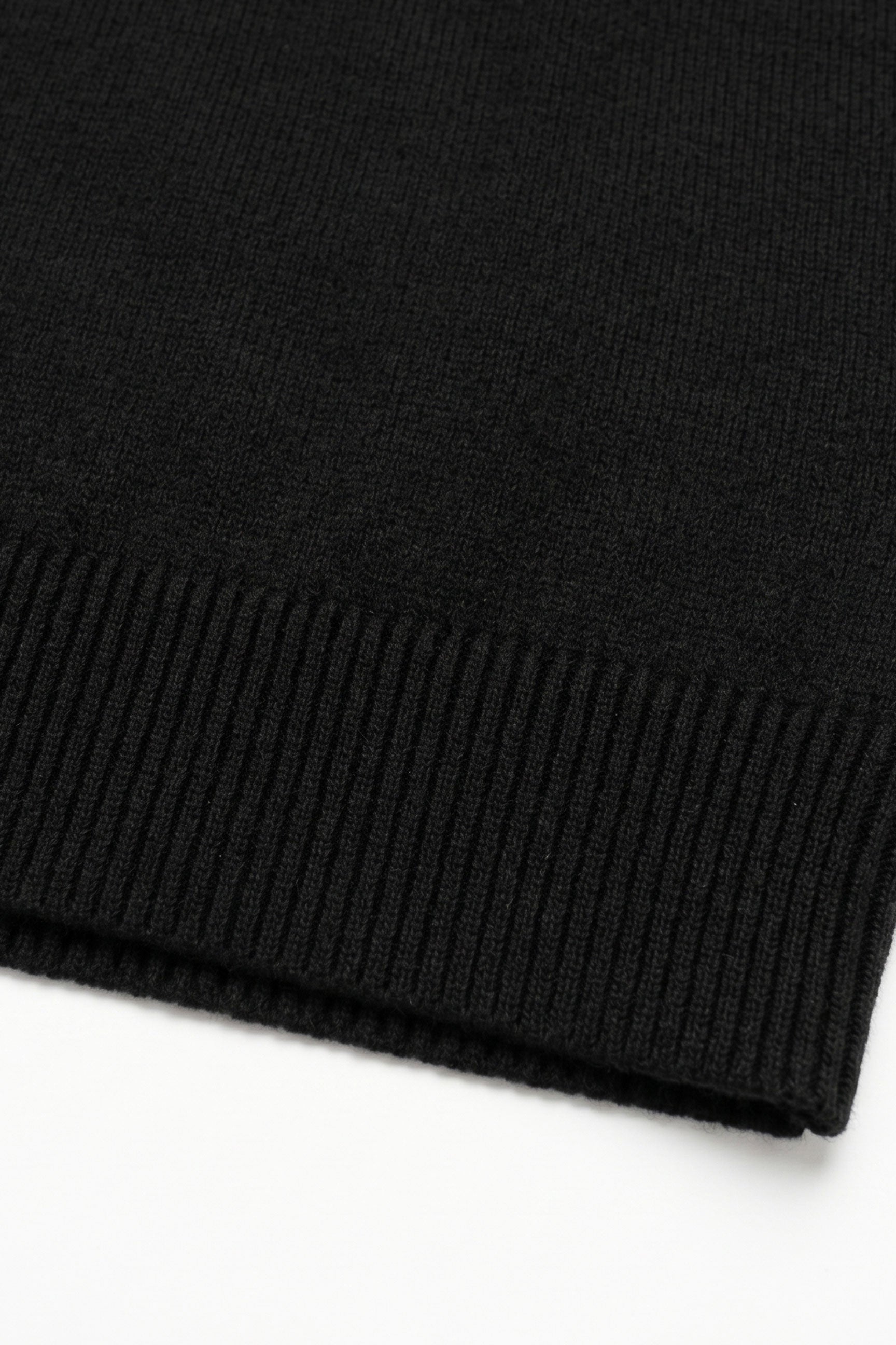 Maglione girocollo da uomo nero in maglia, pullover in acrilico