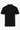 Polo da uomo nera in maglia, con scollo a zip, maniche corte, tessuto morbido.