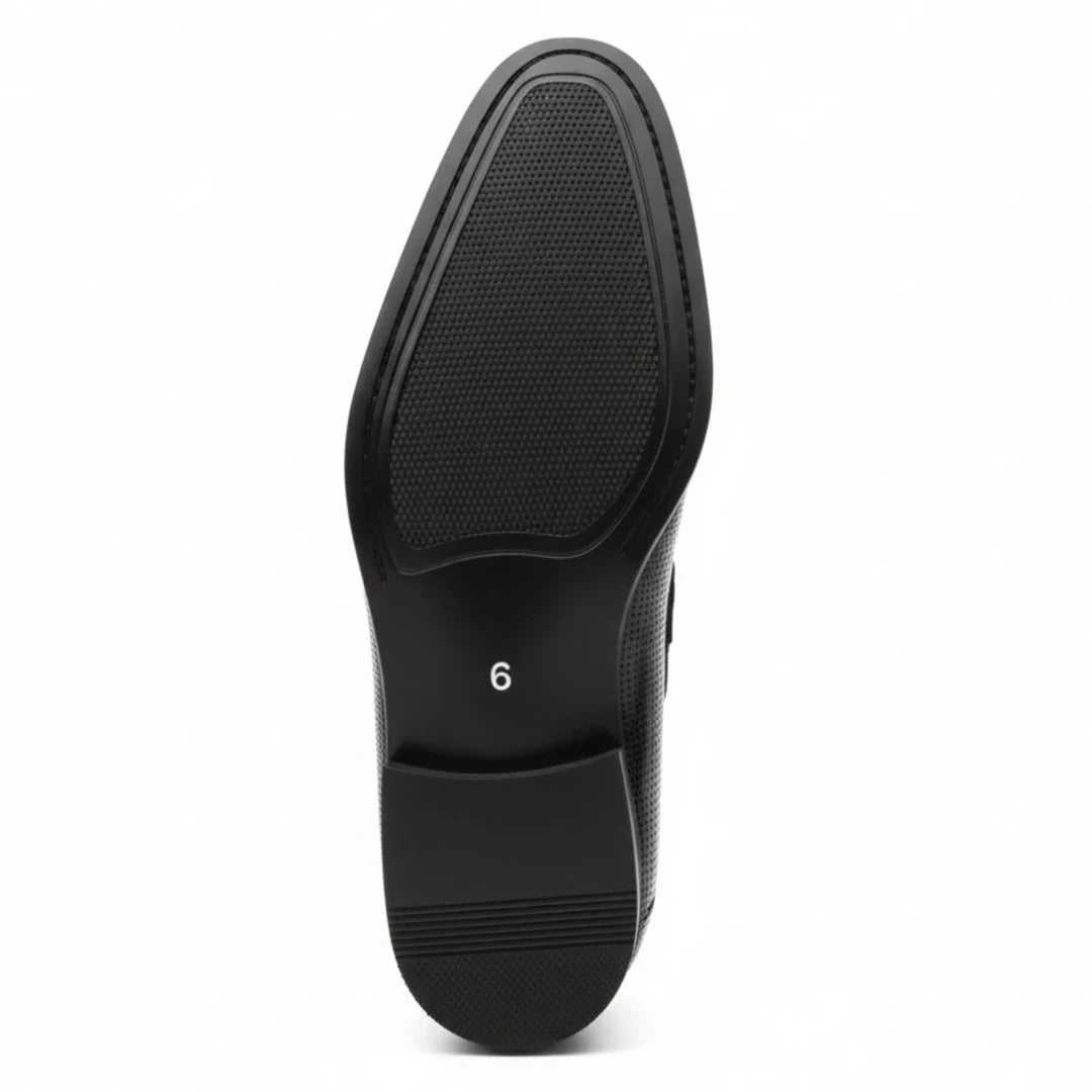 Mocassini slip-on da uomo in vernice nera PU