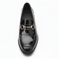 Mocassini slip-on da uomo in vernice nera PU
