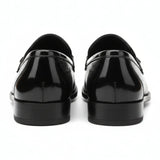 Mocassini slip-on da uomo in vernice nera PU